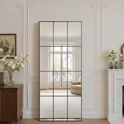 Image de Miroir mural complet, dimensions 60 x 165 cm, finition bronze, inclinable