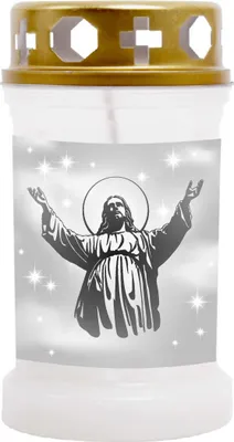 Image de Bougie funéraire Blanc 40h ( couvercle or ) - Ange