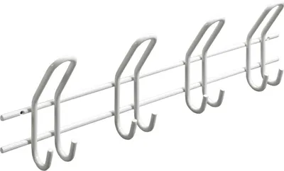 Immagine prodotto di Hettich Appendiabiti a barra con 4 ganci 57,5 x 16,5 x 7,5 cm bianco