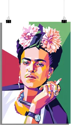 Produktbild von Frida Kahlo Poster - Grünes Poster - Künstler Poster - Mexikanisches Poster - Maler Poster - 61x91cm - Perfekt zum Einrahmen