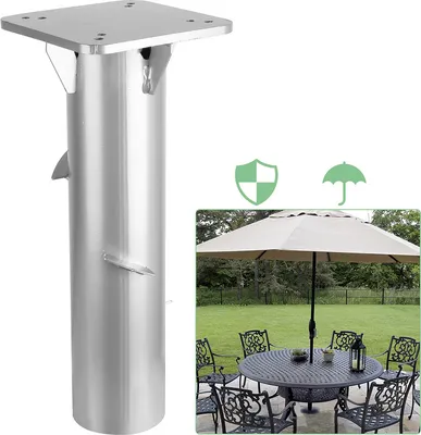 Image de Jiubiaz 16cm Pied de parasol Montage facile Parasol universel Plaque de sol