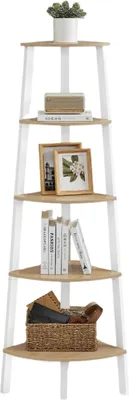 Image de Étagère de 5 niveaux, style industriel, dimensions : 37,2 x 37,2 x 159 cm