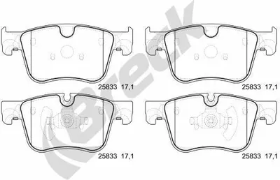Produktbild von BRECK Bremsbeläge Satz Vorne Bremsklötze passend für PEUGEOT 308 SW II 25834 00 701 00
