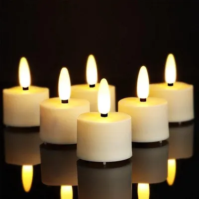 Image de Lampes LED rechargeables avec télécommande - Bougies sans flamme et clignotantes avec minuterie - Idéales pour Noël, le sapin de Noël, Pâques, les mariages, les fêtes - Lot de 6 pièces