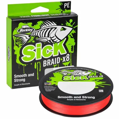 Zdjęcie produktu dla Berkley Sick Braid Red – plecionka wędkarska, długość na zamówienie, średnica na mm: 0,19, nośność: 18,0 kg