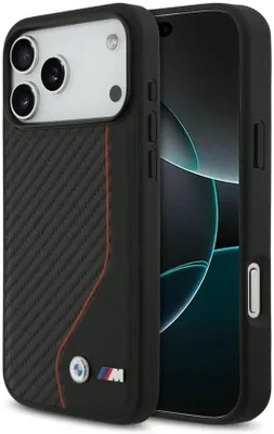 Zdjęcie produktu dla Tylna obudowa BMW do iPhone'a 17 Pro Max w stylu karbonowym