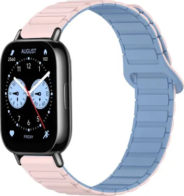 Produktbild von Für Xiaomi Redmi Watch 5 Lite Two Color Silikon Magnetisches Ersatz Arm Band Rosa