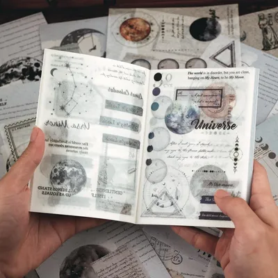 Zdjęcie produktu dla Zestaw naklejek do scrapbookingu, zawierający 40 samoprzylepnych naklejek