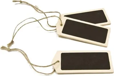 Immagine prodotto di 6 etichette lavagna in legno da appendere 7 x 3 cm - taglia unica