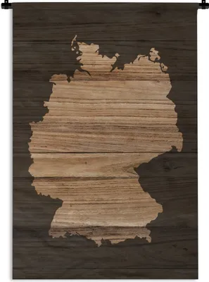 Produktbild von MuchoWow® Wandteppich Wandbehang Karte - Deutschland - Holz 60x90 cm Tapisserie Dekoration Wandtuch - Foto-Teppich - Abwaschbar