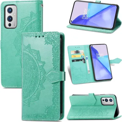 Produktbild von König Design Hülle kompatibel mit OnePlus 9 Kunstleder Handyhülle - Handy Case Grün
