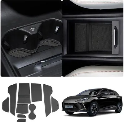 Produktbild von Luwu Antislip-matten für MG 4 EV, Stoffschutzbecherhalter, für Mittelkonsole und Tür, schwarz