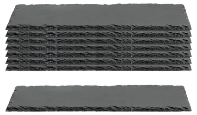 Schieferplatten 8er-Set 30x10 cm rechteckig schwarz