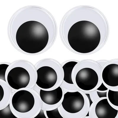 20 selbstklebende Wackelaugen, 50 mm, groß, weiß-schwarz, für Basteln