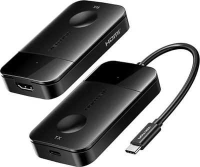 Produktbild von Vention USB-C zu HDMI drahtloser Sender/Empfänger 0.15m schwarz