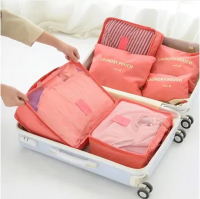 Image de Verk 01500 Set d'organisation pour valises de voyage 6 pièces saumon