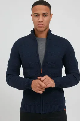 Produktbild von BLEND BHGalmaro Herren Strickjacke Cardigan Feinstrick mit hochabschließendem Kragen aus 100% Baumwolle