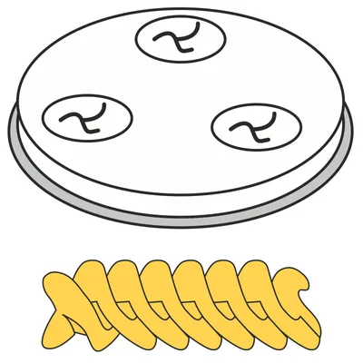Obrázok produktu pre Sito na výrobu cestovín FUSILLI Swirls 5 otvorov s priemerom 9 mm MPF2.5/4 - Hendi 229361