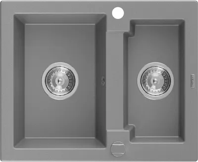 Produktbild von Mexen Carlos 1,5-Becken-Granitspüle 582 x 475 mm, Grau, Siphon chrom - 6518581500-71