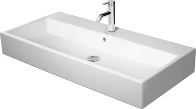 Produktbild von Duravit Waschtisch VERO AIR ohne Überlauf, mit Hahnlochbank, geschliffen, 1000 x 470 mm ohne Hahnloch weiß