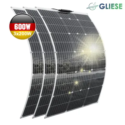 Produktbild von 600W Flexibel Solarmodul Solarpanel Mono für Camper Wohnmobil Balkonkraftwerk