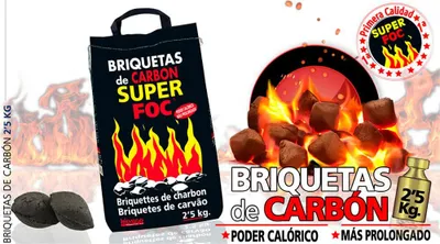 Image de Briquettes Charbon Végétal 2.5kg Combustion Longue Durée Et Chaleur Uniforme - Super Foc