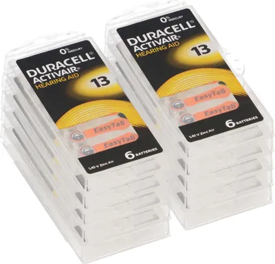 Produktbild von 60x Duracell Hörgerätebatterie DA13 Zn 1,4V Hearing Aid