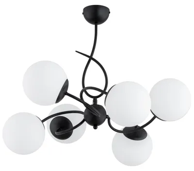 Obrázek produktu pro Závěsné svítidlo TORNADO, černé, 6xE14x10W, kov, rozměry: 49x66x66 cm, IP20, Alfa