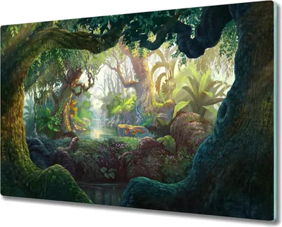 Produktbild von Coloray Schneidebrett Herdabdeckplatte 80x52 cm Kochplattenabdeckung Hackbrett Küchenbrett - Fantasiewald Natur
