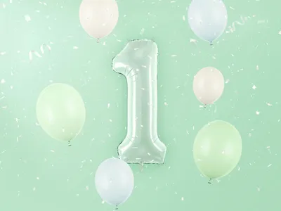Produktbild von Folienballon Nummer „1“, 72cm, grün