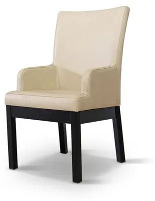 Produktbild von Moderner Sessel Stuhl Holz Polster Design Stühle Gastro Esszimmer 100% Leder