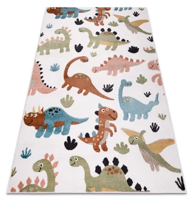 Image de Tapis FUN Dino pour enfants Dinosaures crème multicolore 120x170 cm