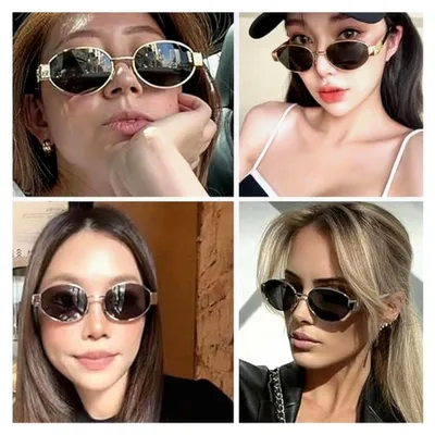 Produktbild von Retro Ovale Sonnenbrille für Damen und Herren mit Metallrahmen