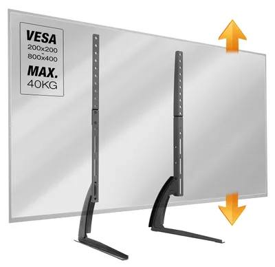 Produktbild von RICOO TV Ständer höhenverstellbar FS502 Stand Fernsehständer für 40-65 Zoll Standfuss universell VESA 800x400 stabil Stahl bis 40 kg schwarz – TV-Standfuss FS502
