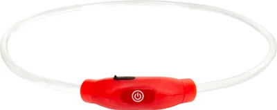 Produktbild von LED Leuchtband für Hunde Rot Hundehalsband mit Akku 3-6 Std. und Blinkfunktion