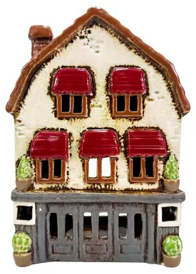 Produktbild von Clayre & Eef Teelichthalter Haus Beige Keramik