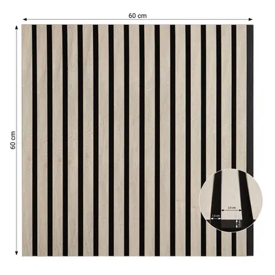 Produktbild von Homestyle4u Akustikpaneel Holz 60x60 cm Grau Wandpaneele Paneele Wohnzimmer Deckenpaneele Wandverkleidung