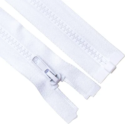 Produktbild von Teilbare Reißverschlüsse, 25 cm - 2 Stück - Weiße Kunststoff-Reißverschlüsse für Nähprojekte