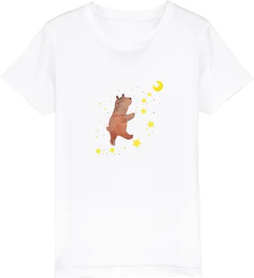 Produktbild von Mr. & Mrs. Panda Kleinkinder T-Shirt Bär Träume 7-8 Jahre (122/128) - Weiß - Geschenk, Kindershirt, Baumwollshirt Kinder, Träumen, Traum, Teddy, Teenager, Jungen