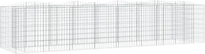 Produktbild von Gabionen-Hochbeet mit Hochbogen, Drahtkorb, Steinkorb, Pflanzkübel, Pflanzgefäß, Blumentopf, Pflanzkasten, Gabione, Steingabionen-Wand und Mauer, 400x100x100 cm, aus verzinktem Eisen