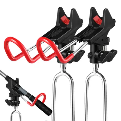 Image de Support pour canne à pêche, rotatif à 360°, en acier inoxydable, lot de 2