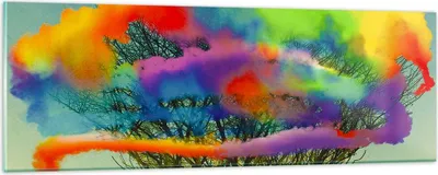 Produktbild von Bilder auf glas - Abstraktion Natur - 90x30cm - Glasbilder - Wandbilder - Kunstdruck - zum Aufhängen bereit - Wanddekoration aus Glas - Glas Bilder - Wandbild auf Glas - Einteilig - GAB90x30-3728