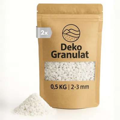 Productafbeelding van Deko-granulaat, wit, diameter 2-3 mm, geschikt als decoratie voor vazen, glazen en andere decoratieve doeleinden