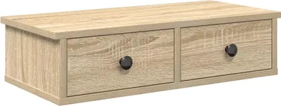 Obrázek produktu pro vidaXL Nástěnná police se zásuvkami Sonoma dub 60x28x15 cm materiál na bázi dřeva