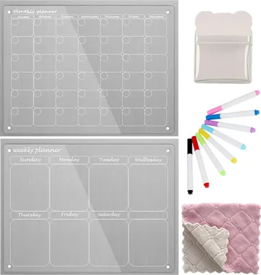 Produktbild von Magnetischer Kalender mit trockenem Radiergummi für den Kühlschrank Whiteboard - REUSABLEPLAN