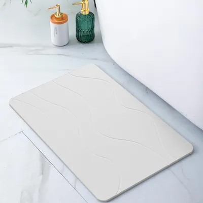 Obrázok produktu pre Diatomitová kúpeľňová predložka 60 x 39 cm, do kúpeľne, protišmyková, rýchloschnúca, biela