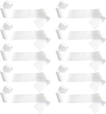 Imagen del producto de Listones de satén blancos, 160 x 9,5 cm, paquete de 10 unidades, para eventos