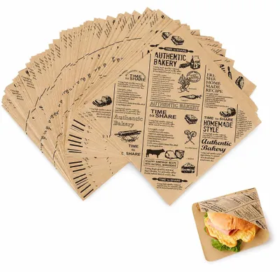 150er Set Lebensmittelverpackung aus Papier, 15 x 15 cm