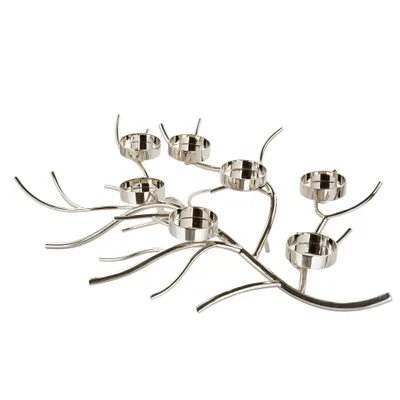 Produktbild von Fink RAMUS, Leuchter, 7-flammig, Aluminium, vernickelt, silberfarben, L. 80 cm, B. 51 cm, H. 17 cm 158015