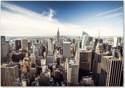 Produktbild von Tulup® Glas-Bild - 100 x 70 - Wandbild aus Glas - Wandkunst - Wandbild hinter gehärtetem Sicherheitsglas - Sehenswürdigkeiten & Architektur - New York - Blau